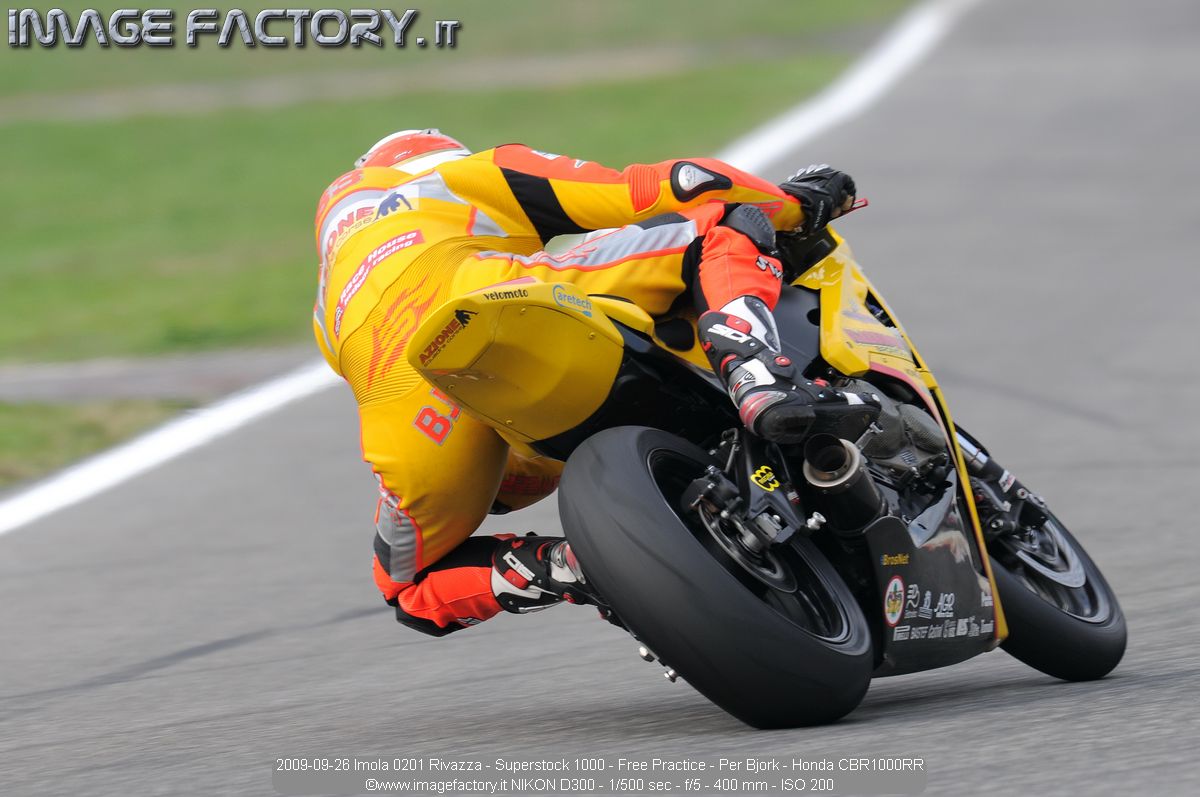 2009-09-26 Imola 0201 Rivazza - Superstock 1000 - Free Practice - Per Bjork - Honda CBR1000RR